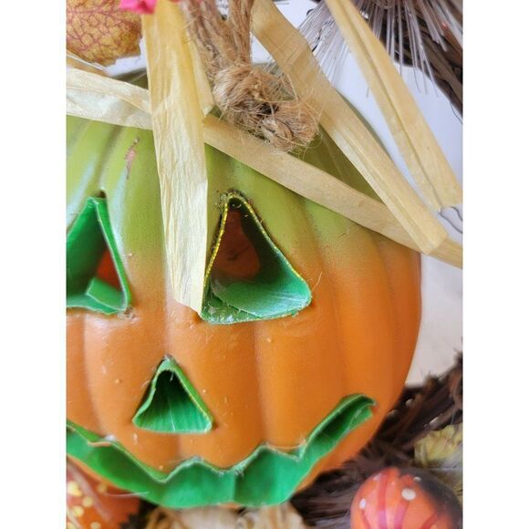 Jack O'Lantern wreath fiber optic AS IS Halloween board Decor prop - Picture 6 of 10